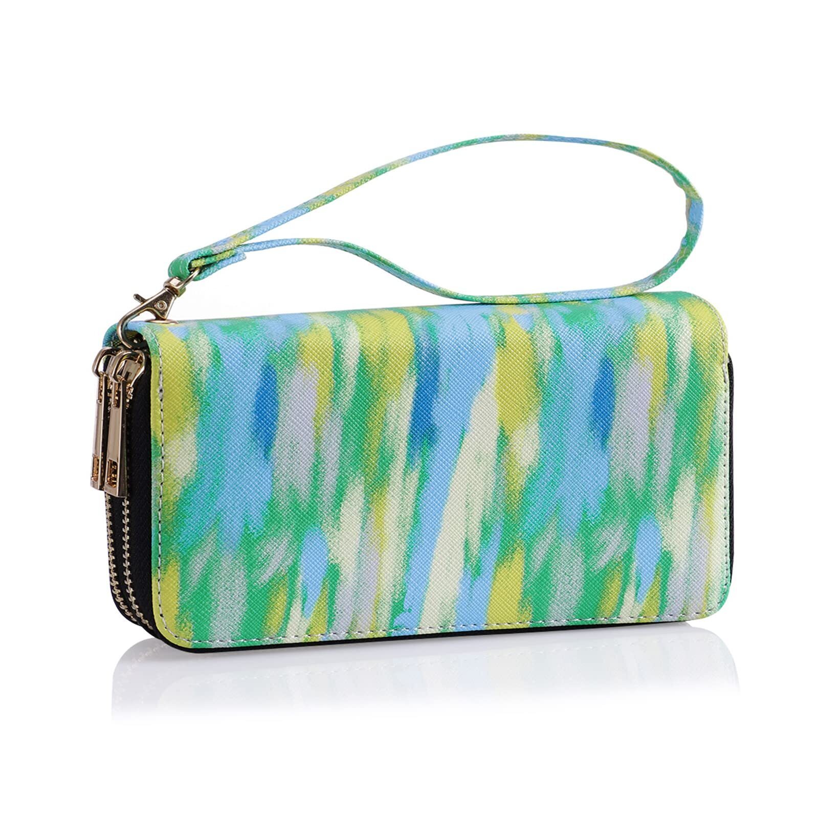 4289 Double Zipper Long Clutch Wallet Cellphone Wallet With Removable